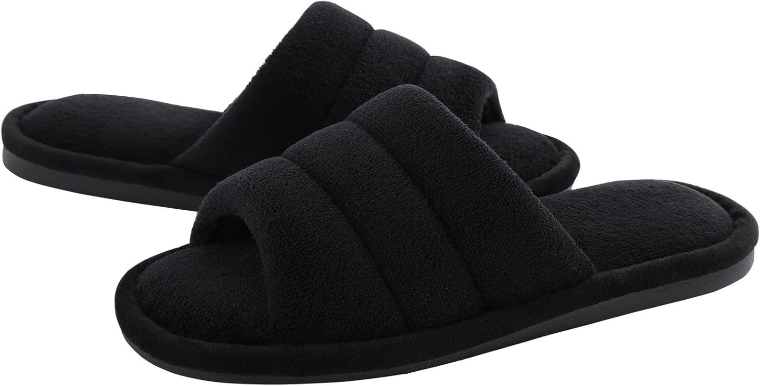 shevalues Terry Cloth Open Toe Slippers