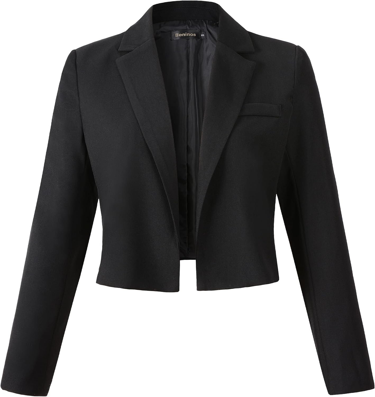 Beninos Womens Casual Blazers Open Front Crop Blazer Jacket